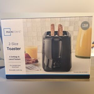 Mainstays Black 2-Slice Toaster with Adjustable Settings